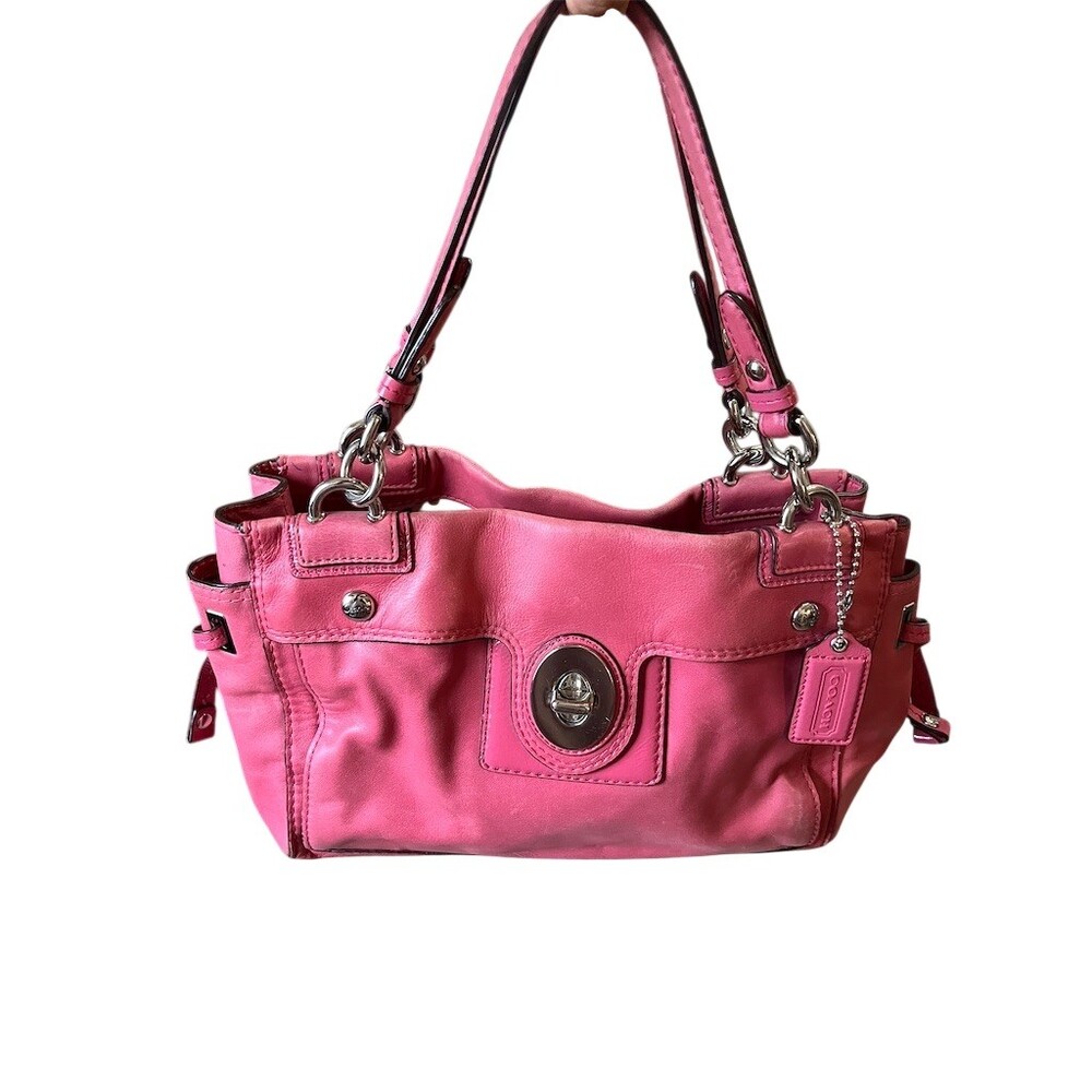 Coach Peyton Satchel Shoulder Bag Pink Turnlock Carryall Large w/ Hangtag